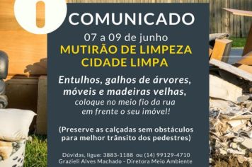 MUTIRÃO DE LIMPEZA - CIDADE LIMPA.