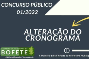 Alteração do Cronograma do Concurso Público 01/2022
