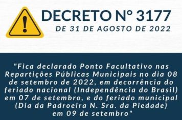 Decreto nº 3177 de 31 de agosto de 2022.
