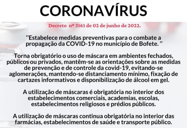 Comunicado Coronavírus: